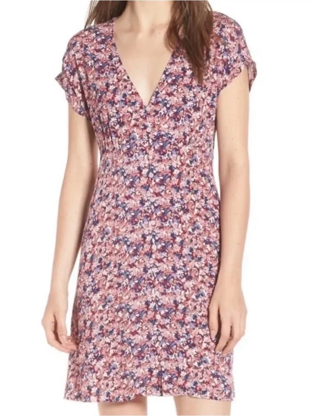 Ten Sixty Sherman Ditzy Floral Button Front Mini Dress XL